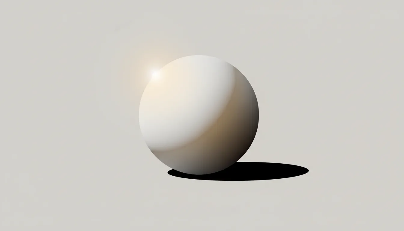 Diagrama esquemático mostrando uma esfera simples iluminada de um lado, com sombra projetada gradual do outro lado, ilustrando o princípio do chiaroscuro