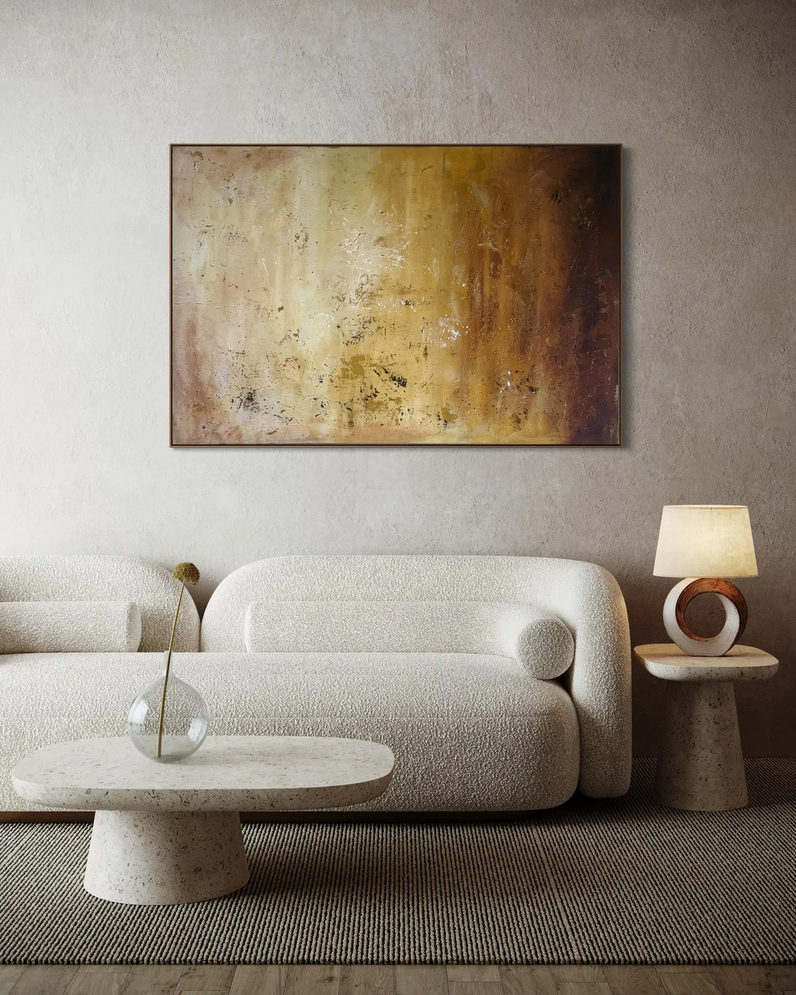 Amber Strata (150 x 100 cm), in situ / em ambiente.
