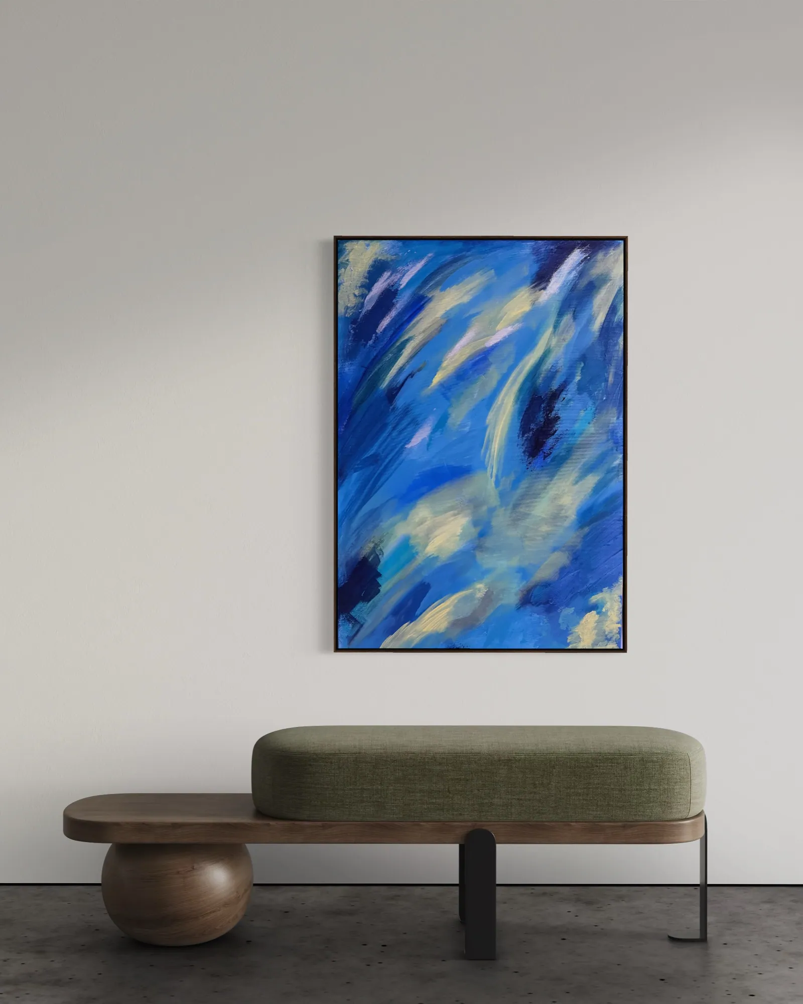 Celestial Drift (70 x 100 cm), acrílica sobre tela — Alyne Perfeito, Perfeito Studio