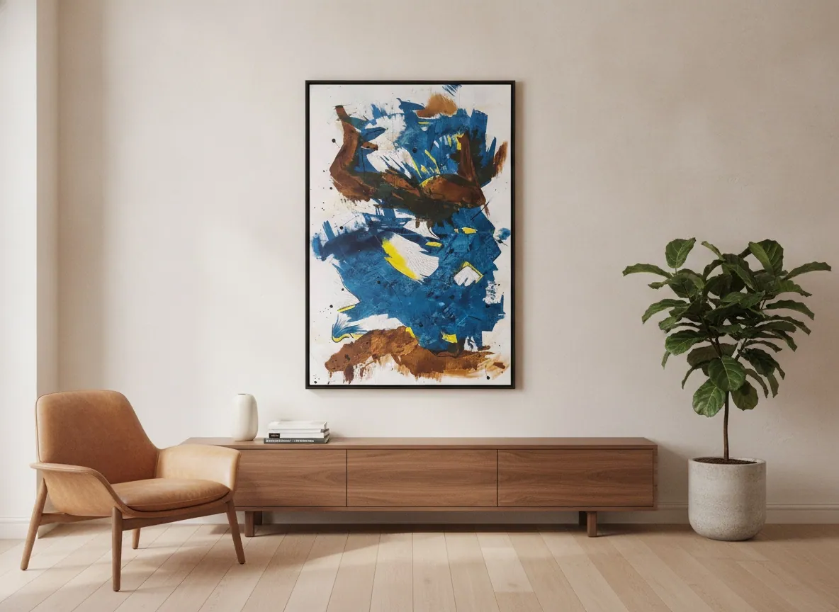 Crossing Currents (80 × 120 cm), técnica mista sobre tela — Alyne Perfeito, Perfeito Studio