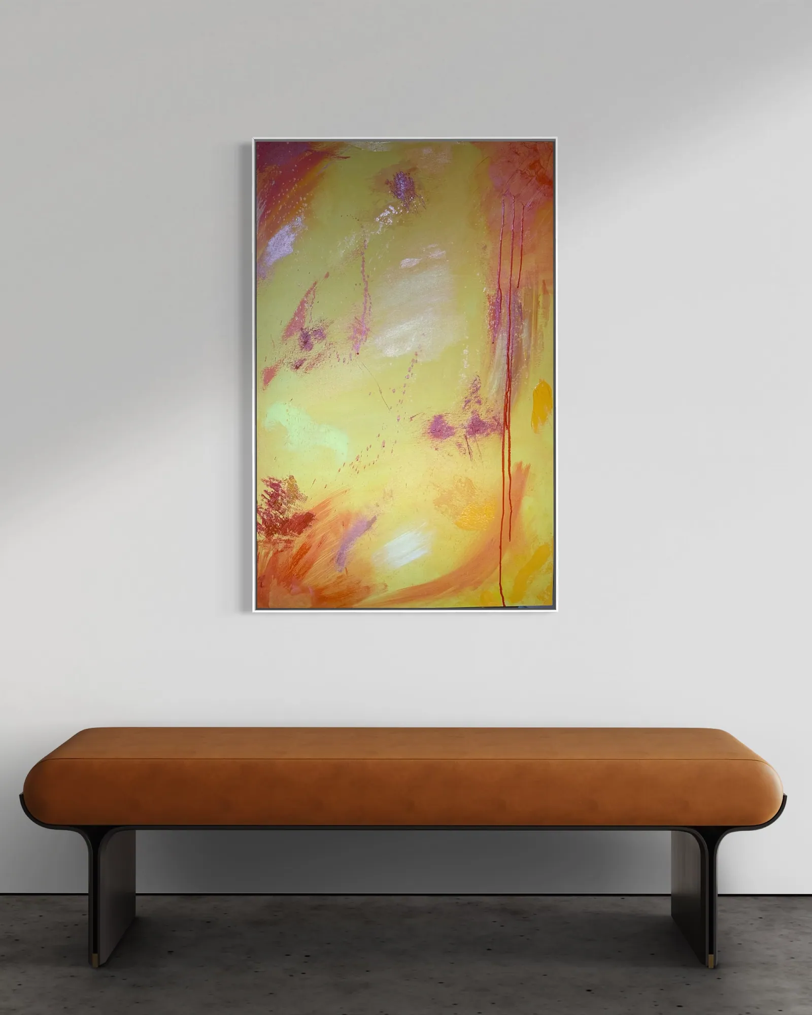Solar Rain (70 x 110 cm), acrílica sobre tela — Alyne Perfeito, Perfeito Studio